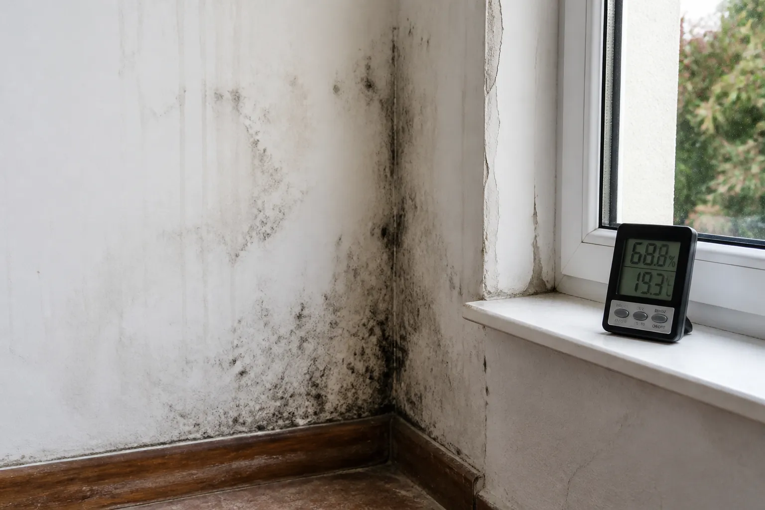 Traces d’humidité et de moisissure contrôlées dans un logement à Saint-Germain-lès-Arpajon