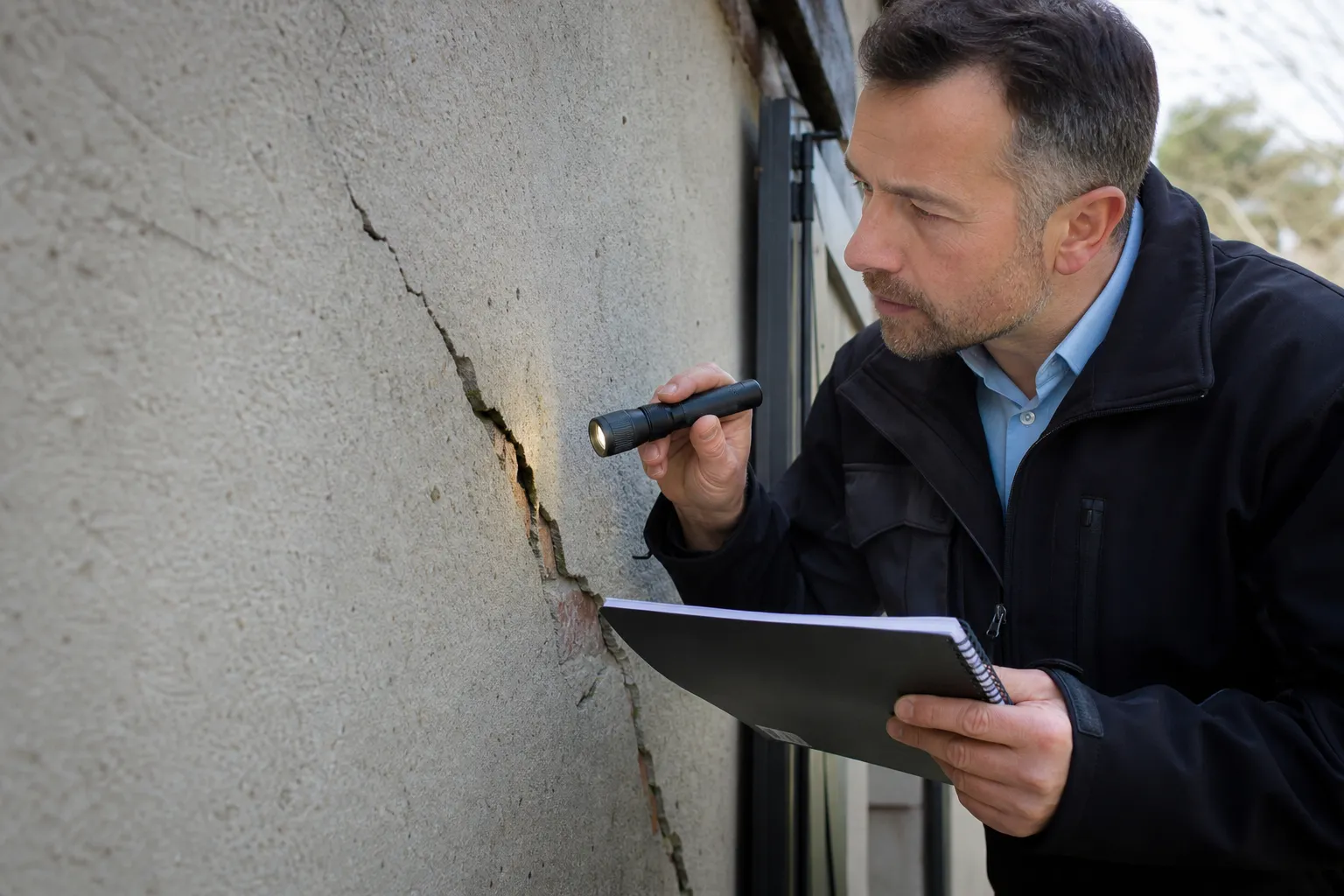 Contrôle de la structure, des fissures et de la façade lors d'une expertise avant achat à Brétigny-sur-Orge