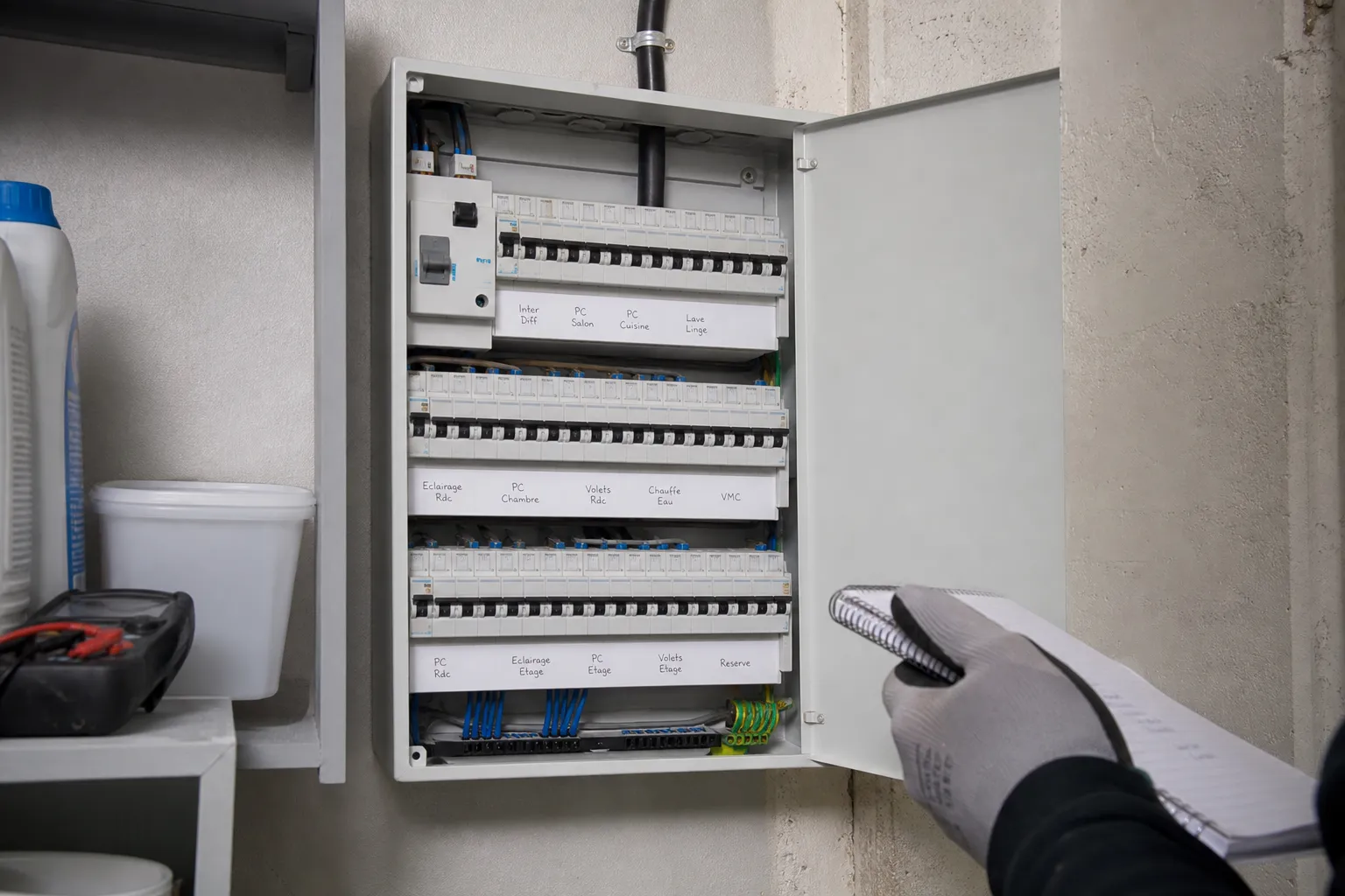 Tableau électrique et réseaux vérifiés dans un logement à Villebon-sur-Yvette